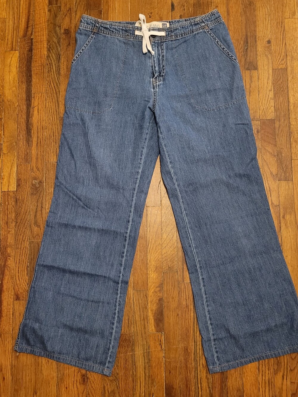 Vintage Y2K Gap Factory Store Wide Leg Drawstring Waist Jeans Sz 6